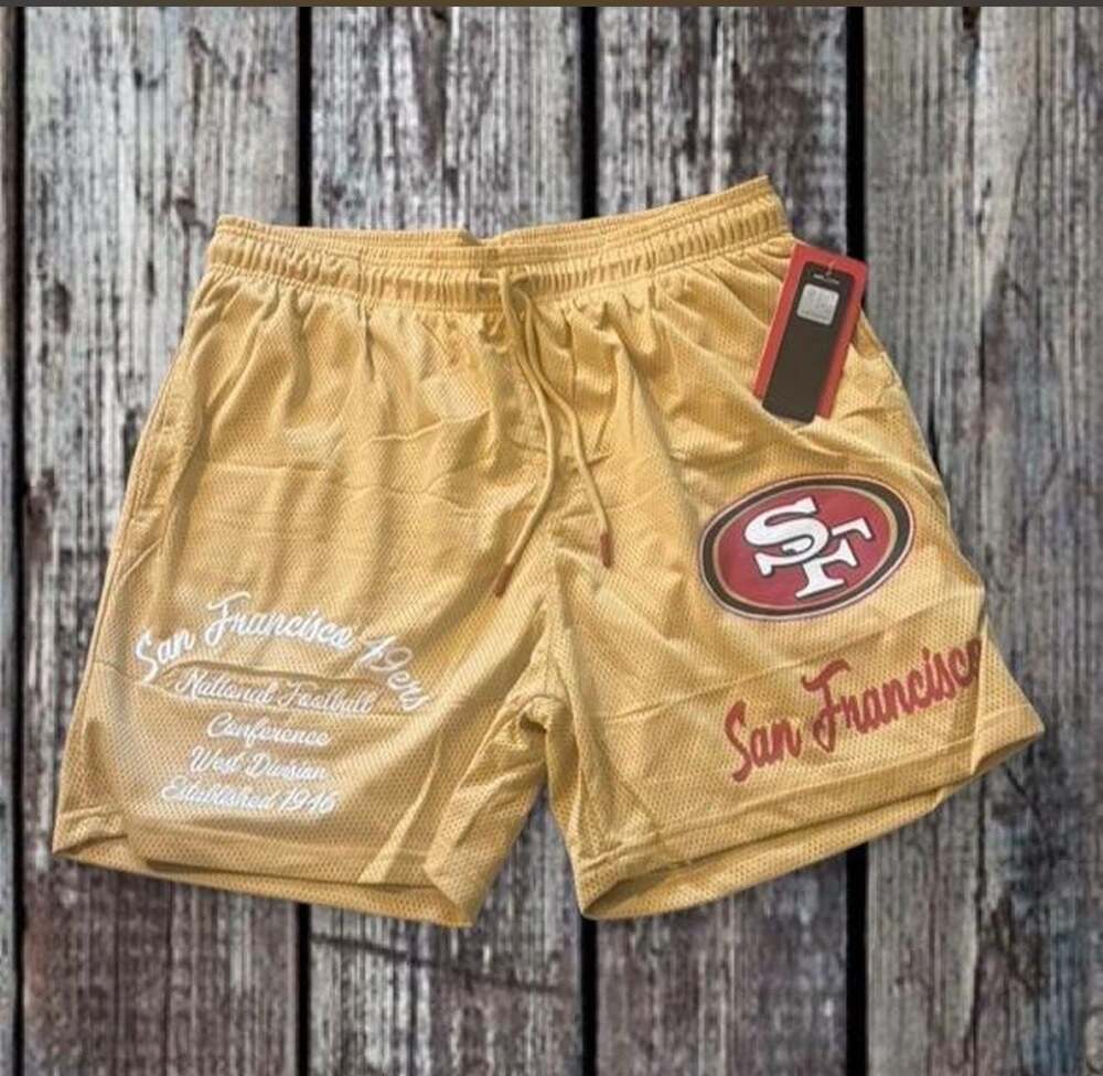 Ultra Game NFL San Francisco 49ers Mesh Retro Gold Shorts